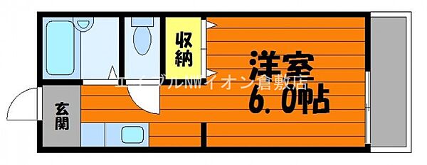 岡山県倉敷市中庄(賃貸アパート1K・2階・22.00㎡)の写真 その2