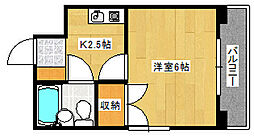 サンヒルズ洋光台 1階1Kの間取り