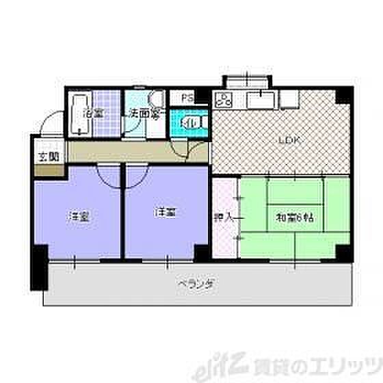 コンプリーションI 3-E｜大阪府茨木市五十鈴町(賃貸マンション3LDK・3階・51.20㎡)の写真 その2