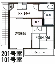 エルプス誉田 2Kの間取図画像