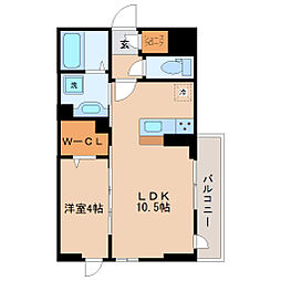 イーストナイン 1階1LDKの間取り