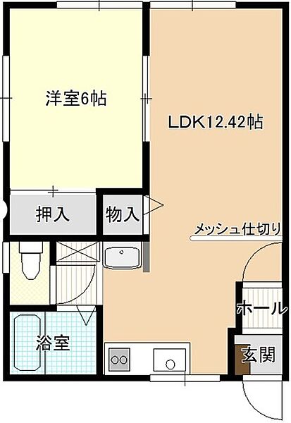 ビバライフ梶返 103｜山口県宇部市西梶返(賃貸アパート1LDK・1階・39.74㎡)の写真 その2