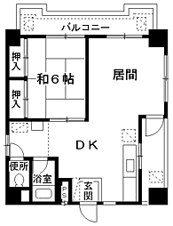 名古屋市営東山線 栄駅 徒歩6分の賃貸マンション 3階ワンルームの間取り