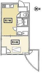S&T ビル 2階1DKの間取り