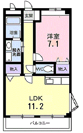 サンライズ・フジ ｜大阪府羽曳野市樫山(賃貸マンション1LDK・2階・44.14㎡)の写真 その3