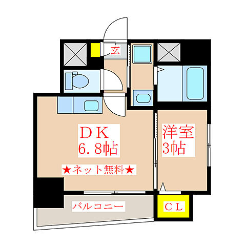 ホームズ でお部屋探し パラディーゾ柳町 8階 1dk 賃料5 6万円 25 01 賃貸マンション住宅情報 物件番号 取扱い不動産会社 株式会社オーリック不動産 エイブルネットワーク天文館店