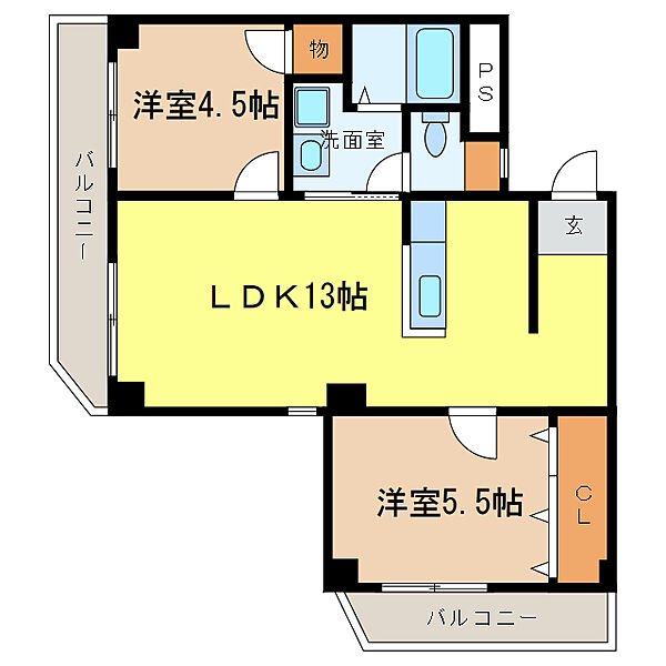 ステーションホーム 106｜大阪府大阪狭山市狭山５丁目(賃貸マンション2LDK・1階・55.00㎡)の写真 その2