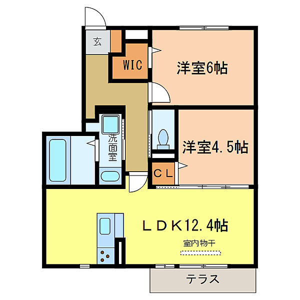 レスペランス向陽台 102｜大阪府富田林市向陽台５丁目(賃貸アパート2LDK・1階・55.20㎡)の写真 その2