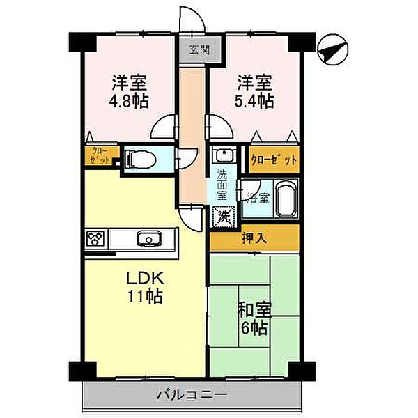 フェリーチェ和泉 205｜大阪府和泉市伯太町１丁目(賃貸マンション3LDK・2階・58.00㎡)の写真 その2