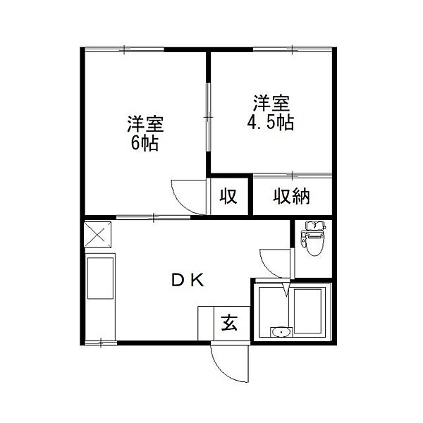 メゾンコーラル 201｜鳥取県鳥取市富安１丁目(賃貸アパート2DK・2階・30.00㎡)の写真 その2