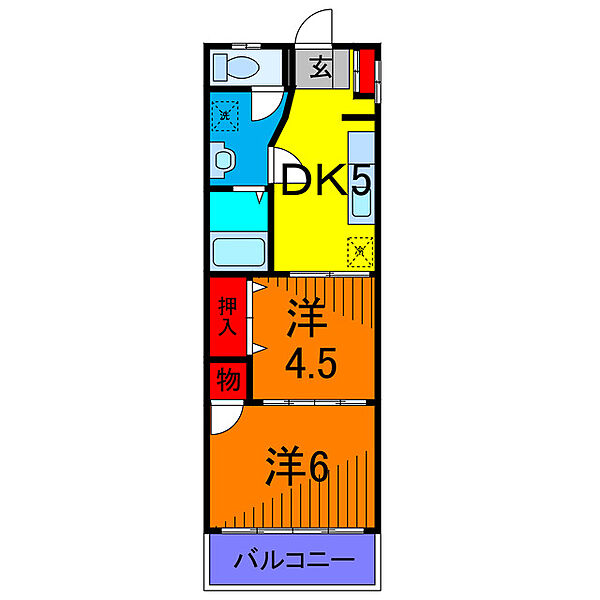 江口マンション ｜東京都葛飾区亀有２丁目(賃貸マンション2DK・3階・35.00㎡)の写真 その2