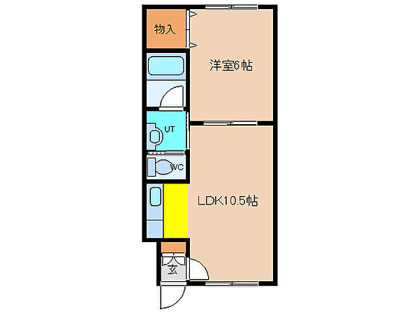 ピュアパレス桔梗 306｜北海道函館市西桔梗町(賃貸アパート1LDK・3階・35.19㎡)の写真 その2