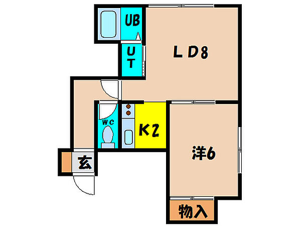 メモリーウエストB 103｜北海道函館市西桔梗町(賃貸アパート1LDK・1階・39.73㎡)の写真 その2