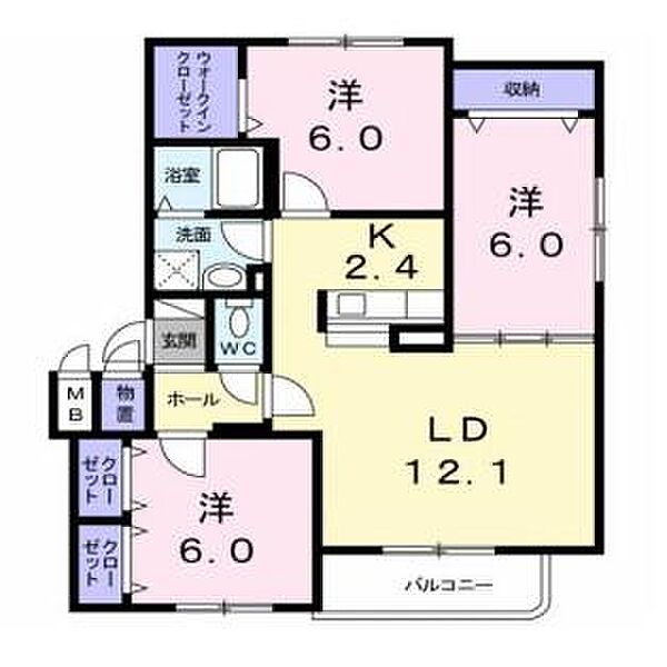 キャトルセゾンB 201｜北海道函館市昭和４丁目(賃貸アパート3LDK・2階・71.42㎡)の写真 その2