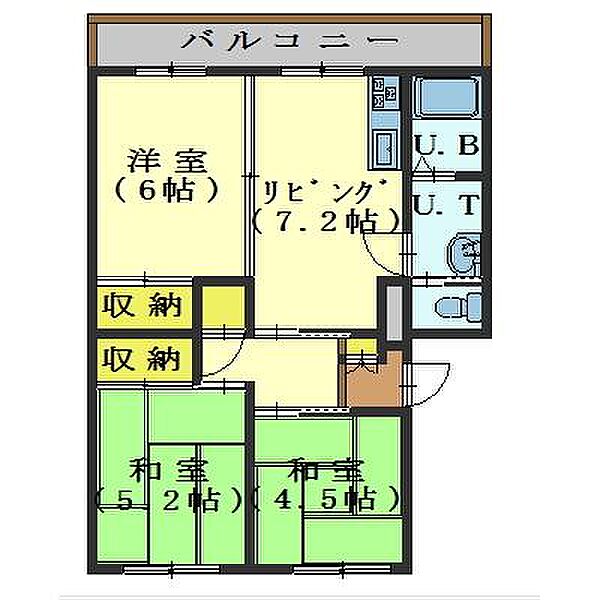 メゾン・ド・シャモニー 207｜北海道函館市昭和３丁目(賃貸アパート3DK・2階・55.25㎡)の写真 その2