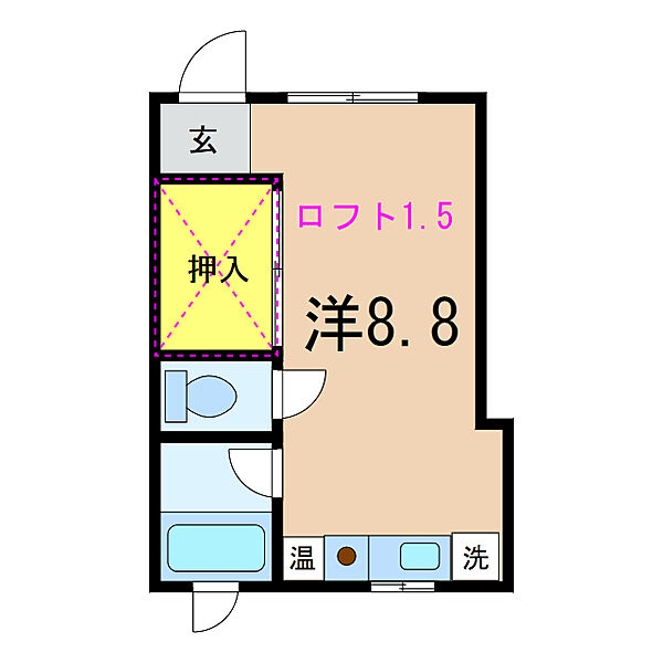 カムニス ｜新潟県新潟市西区寺尾西５丁目(賃貸アパート1R・2階・20.72㎡)の写真 その2