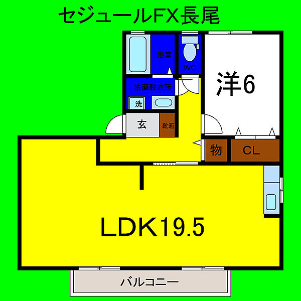 セジュールＦＸ長尾 ｜徳島県徳島市川内町榎瀬(賃貸アパート1LDK・1階・58.01㎡)の写真 その2