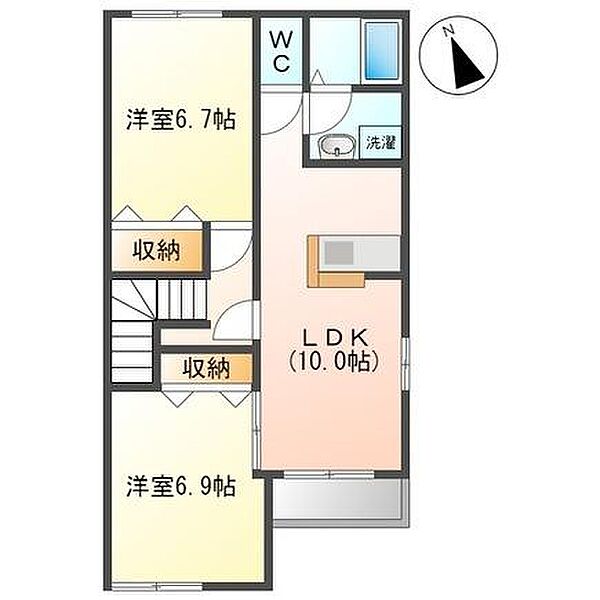 千葉県木更津市長須賀(賃貸アパート2LDK・2階・59.95㎡)の写真 その2