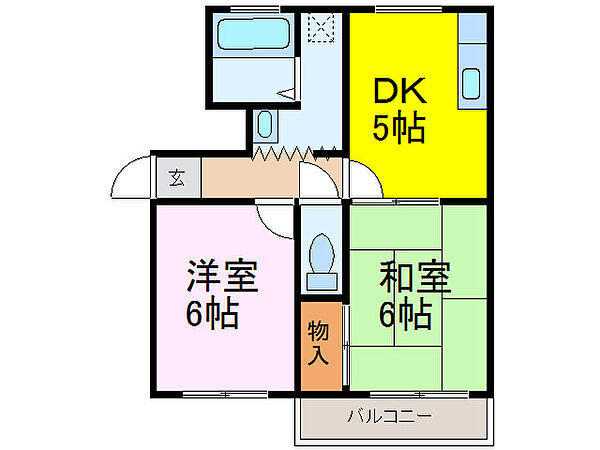 ソフィアけやきＤ棟 101｜茨城県古河市坂間(賃貸アパート2DK・1階・42.07㎡)の写真 その2