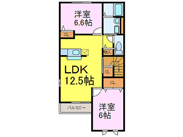 シャルムII ｜茨城県猿島郡境町(賃貸アパート2LDK・2階・61.06㎡)の写真 その2