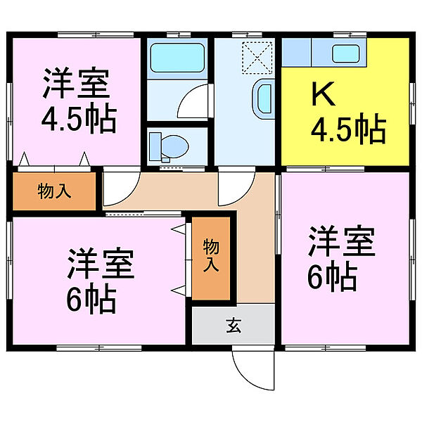 関戸戸建貸家 ｜茨城県古河市関戸(賃貸一戸建3K・1階・52.17㎡)の写真 その2