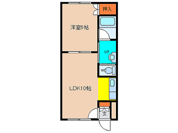 ピュアパレス富岡 ｜北海道函館市富岡町２丁目(賃貸アパート1LDK・3階・35.23㎡)の写真 その2