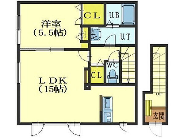 グリーンハイムＨ＆Ｈ 202｜北海道亀田郡七飯町本町４丁目(賃貸アパート1LDK・2階・51.41㎡)の写真 その2