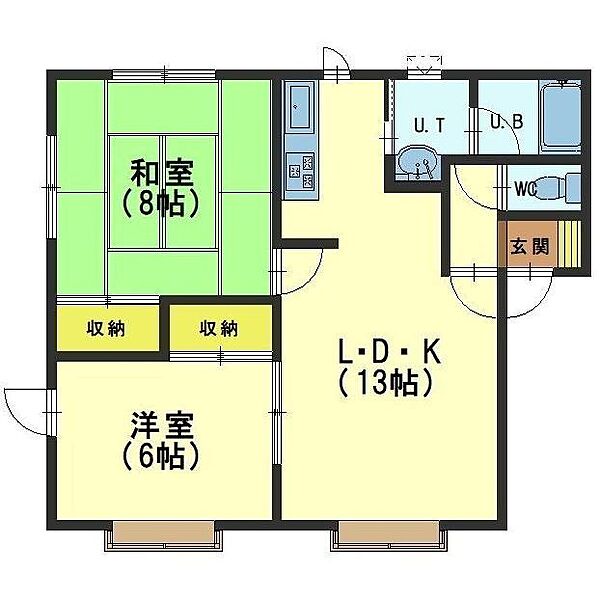 グラシア人見 202｜北海道函館市人見町(賃貸アパート2LDK・2階・57.22㎡)の写真 その2