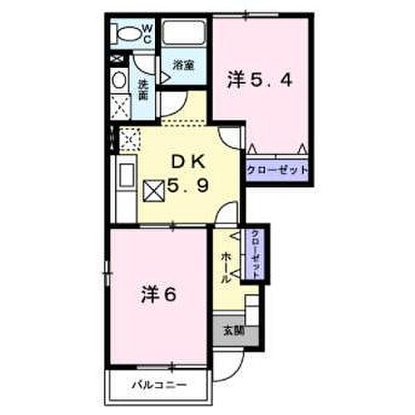 北海道函館市昭和４丁目(賃貸アパート2DK・1階・42.77㎡)の写真 その2
