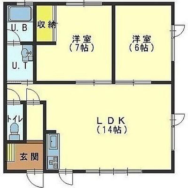 ホリミハイツ C｜北海道北斗市七重浜４丁目(賃貸アパート2LDK・1階・50.00㎡)の写真 その2