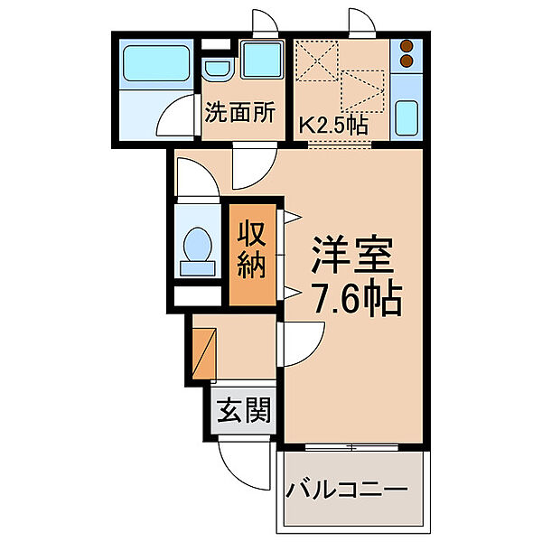 ミジュール ｜愛知県小牧市中央４丁目(賃貸アパート1K・1階・29.75㎡)の写真 その2