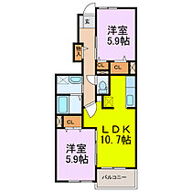 ラフィネ  ｜ 埼玉県久喜市小右衛門（賃貸アパート2LDK・1階・55.42㎡） その2