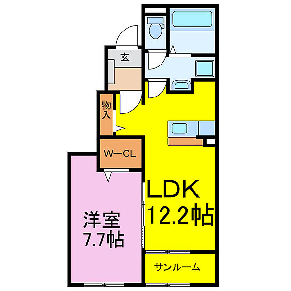 フィデリオ ｜埼玉県加須市南篠崎(賃貸アパート1LDK・1階・50.14㎡)の写真 その2