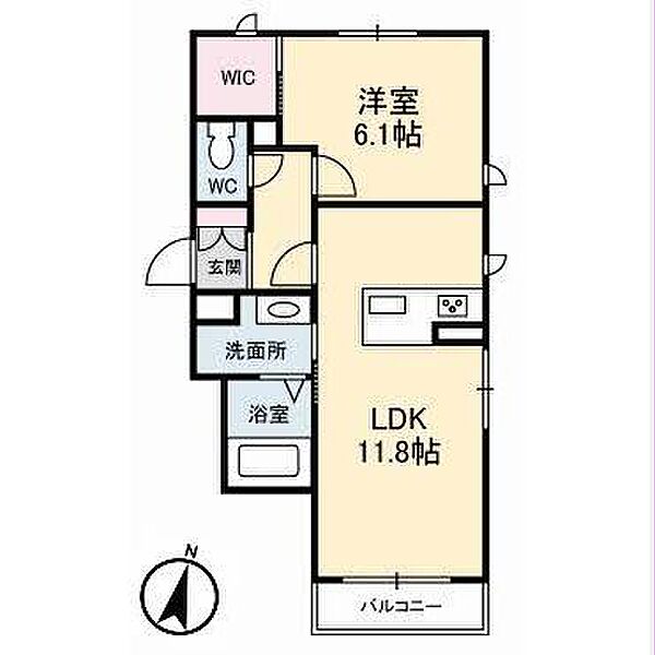 山口県下関市大平町(賃貸アパート1LDK・1階・44.18㎡)の写真 その2