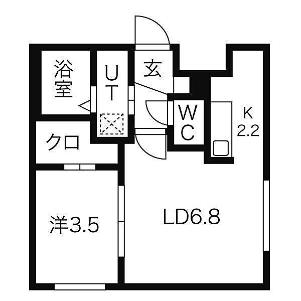 リベルタ桑園 ｜北海道札幌市中央区北七条西１５丁目(賃貸マンション1DK・2階・30.06㎡)の写真 その2