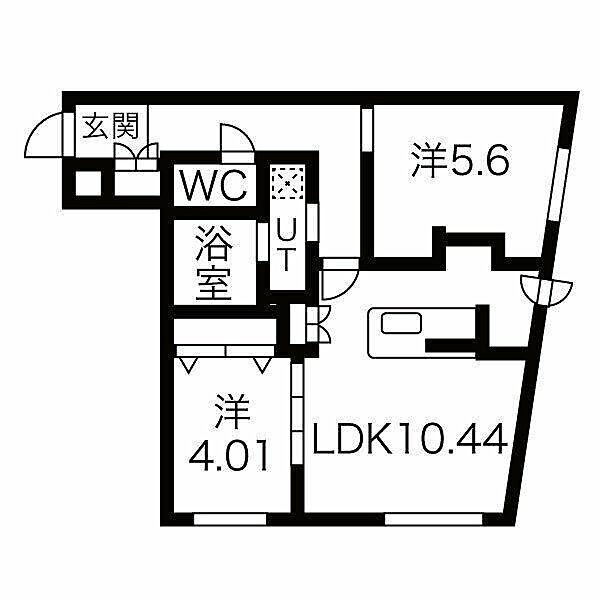 RESIDENCE SHINMEI MARUYAMA 206｜北海道札幌市中央区北四条西２２丁目(賃貸マンション2LDK・2階・48.47㎡)の写真 その2