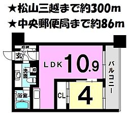 ヴァレーレ県庁前 1LDKの間取り