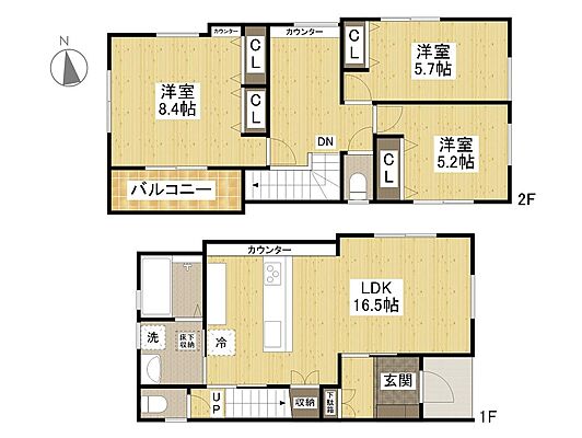 間取り 広島県広島市安佐北区落合南8丁目