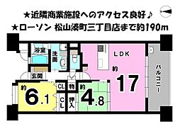 伊予鉄道市駅線 松山市駅駅 徒歩8分 2LDKの間取り