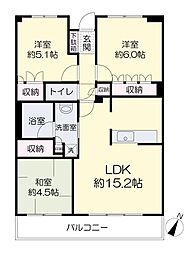 アルファステイツ中庄駅前 3LDKの間取図画像