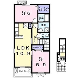 シェーネブリーゼ 2LDKの間取図画像