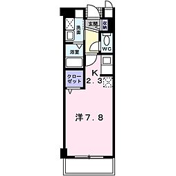 フォンテーヌ 1Kの間取図画像