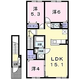 プルミエ1 3LDKの間取図画像