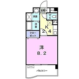 シュティルアーク 1Kの間取図画像