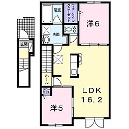 ピスケス 2LDKの間取図画像