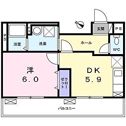 エレガンス新横浜 1DKの間取図画像