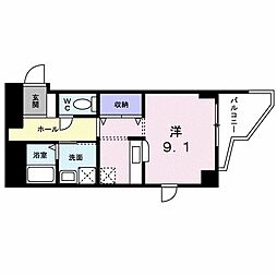 ヤマトESTアサヒヤ ワンルームの間取図画像