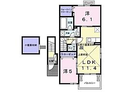 グラース1 2LDKの間取図画像