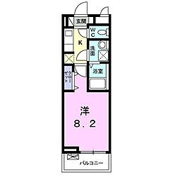 メゾンブランシェ 1Kの間取図画像