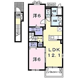 メゾン・ド・ベル1 2LDKの間取図画像